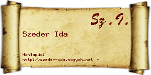 Szeder Ida névjegykártya