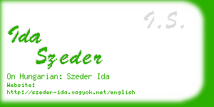 ida szeder business card